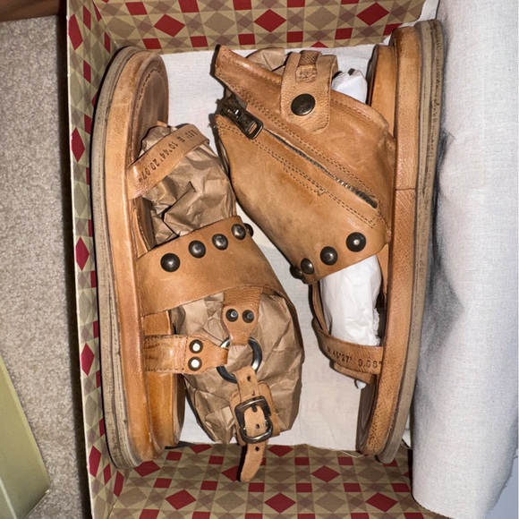 A.S. 98 Pacey Natural Leather Studded Harness Zip Sandals Size EU 39 / US 9 - Picture 11 of 11